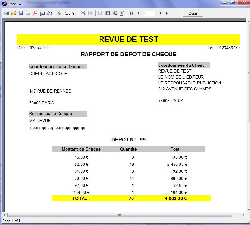 WGESTA | RAPPORT DES COMMANDES