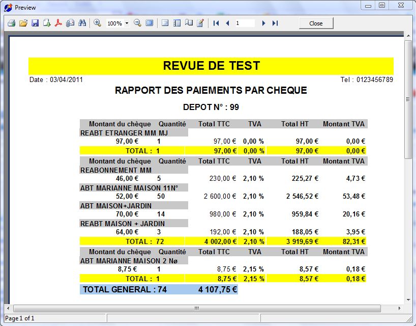WGESTA | RAPPORT DES COMMANDES